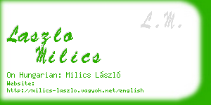 laszlo milics business card