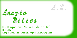 laszlo milics business card